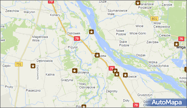 mapa Mniszew gmina Magnuszew, Mniszew gmina Magnuszew na mapie Targeo