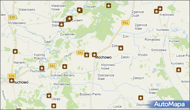 mapa Mochowo powiat sierpecki, Mochowo powiat sierpecki na mapie Targeo