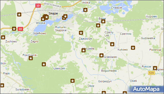 mapa Moczadła gmina Skępe, Moczadła gmina Skępe na mapie Targeo