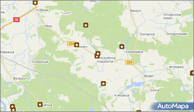 mapa Moczydlnica Klasztorna, Moczydlnica Klasztorna na mapie Targeo