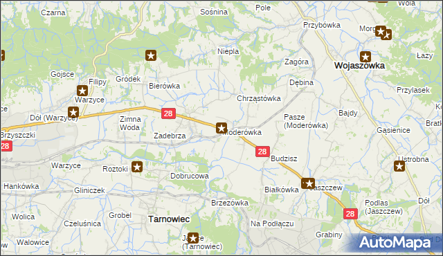 mapa Moderówka, Moderówka na mapie Targeo