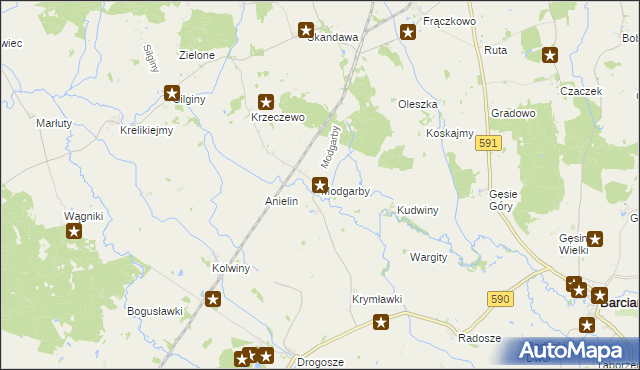 mapa Modgarby, Modgarby na mapie Targeo