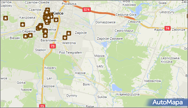 mapa Mójcza, Mójcza na mapie Targeo