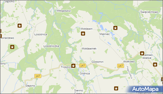 mapa Mołdawinek, Mołdawinek na mapie Targeo