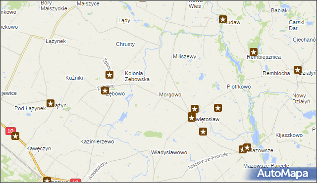mapa Morgowo gmina Ciechocin, Morgowo gmina Ciechocin na mapie Targeo