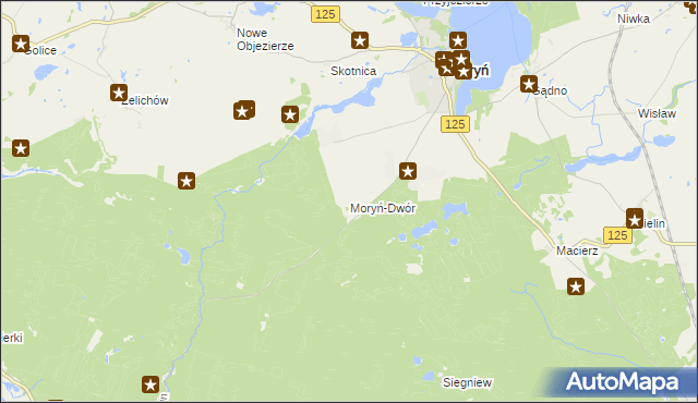 mapa Moryń-Dwór, Moryń-Dwór na mapie Targeo