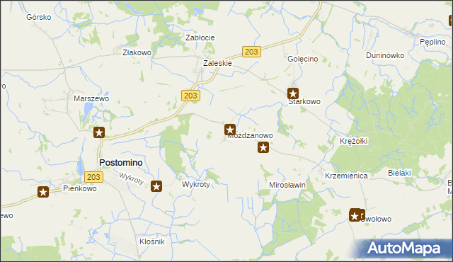 mapa Możdżanowo, Możdżanowo na mapie Targeo