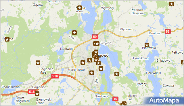 mapa Mrągowo, Mrągowo na mapie Targeo