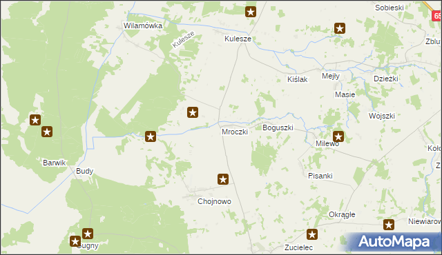 mapa Mroczki gmina Trzcianne, Mroczki gmina Trzcianne na mapie Targeo
