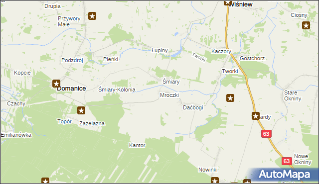 mapa Mroczki gmina Wiśniew, Mroczki gmina Wiśniew na mapie Targeo