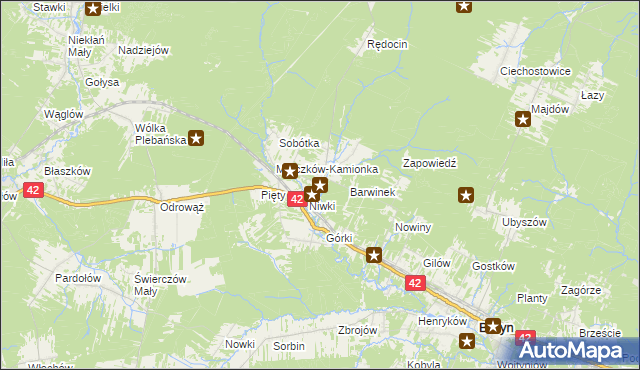 mapa Mroczków, Mroczków na mapie Targeo