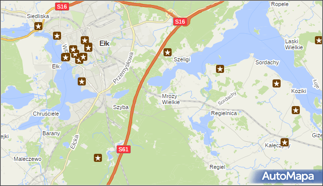mapa Mrozy Wielkie, Mrozy Wielkie na mapie Targeo