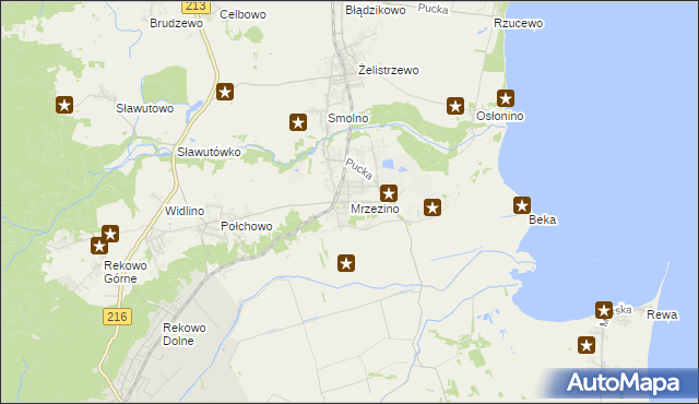 mapa Mrzezino, Mrzezino na mapie Targeo