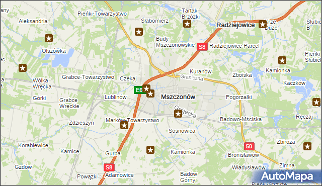 mapa Mszczonów, Mszczonów na mapie Targeo