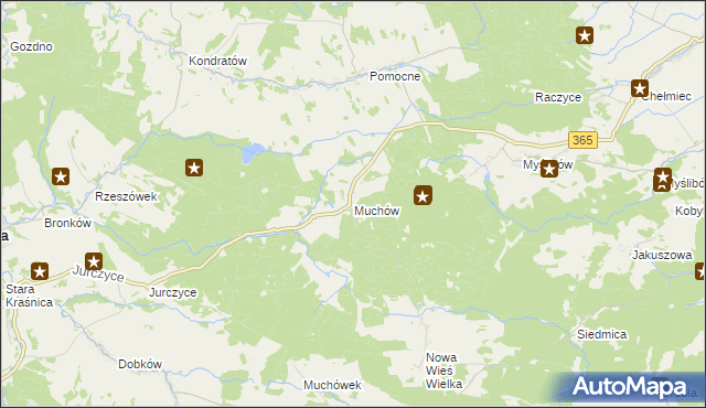 mapa Muchów, Muchów na mapie Targeo