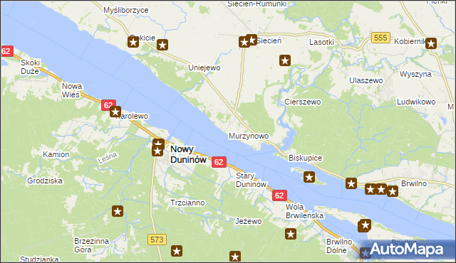 mapa Murzynowo gmina Brudzeń Duży, Murzynowo gmina Brudzeń Duży na mapie Targeo