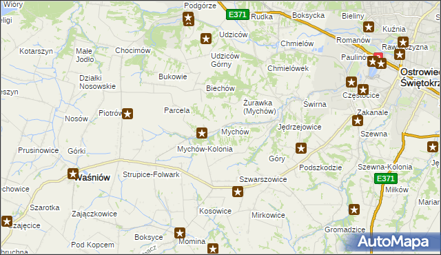 mapa Mychów, Mychów na mapie Targeo