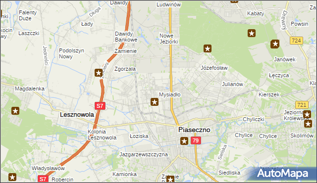 mapa Mysiadło, Mysiadło na mapie Targeo