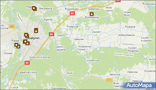 mapa Mysłownia Nowa, Mysłownia Nowa na mapie Targeo