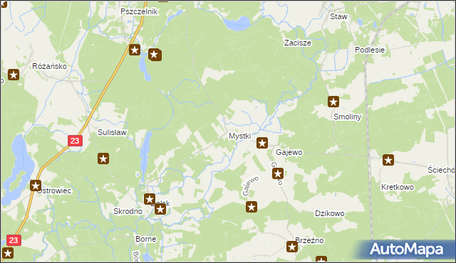 mapa Mystki gmina Lubiszyn, Mystki gmina Lubiszyn na mapie Targeo