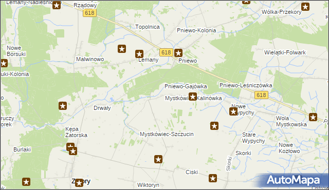 mapa Mystkówiec-Kalinówka, Mystkówiec-Kalinówka na mapie Targeo