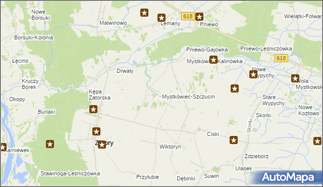 mapa Mystkówiec-Szczucin, Mystkówiec-Szczucin na mapie Targeo