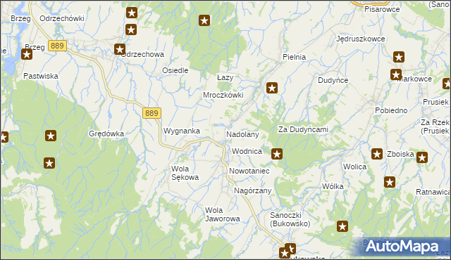 mapa Nadolany, Nadolany na mapie Targeo