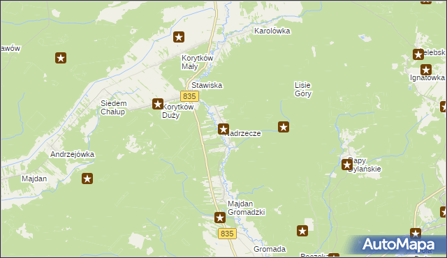 mapa Nadrzecze gmina Biłgoraj, Nadrzecze gmina Biłgoraj na mapie Targeo