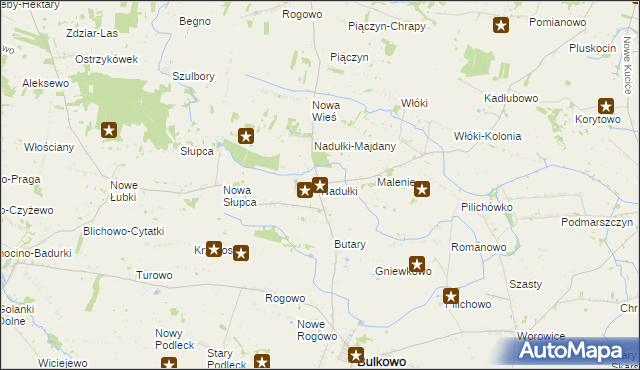 mapa Nadułki, Nadułki na mapie Targeo