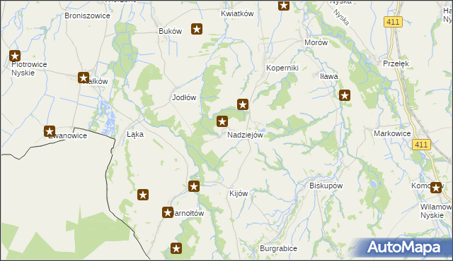 mapa Nadziejów gmina Otmuchów, Nadziejów gmina Otmuchów na mapie Targeo