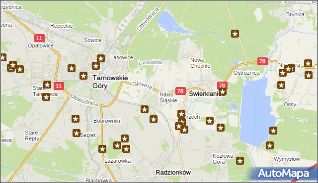 mapa Nakło Śląskie, Nakło Śląskie na mapie Targeo