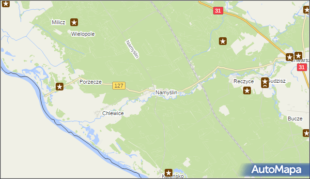 mapa Namyślin, Namyślin na mapie Targeo