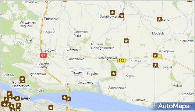 mapa Nasiegniewo, Nasiegniewo na mapie Targeo