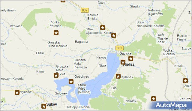 mapa Nawóz, Nawóz na mapie Targeo