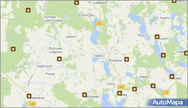 mapa Nętno, Nętno na mapie Targeo