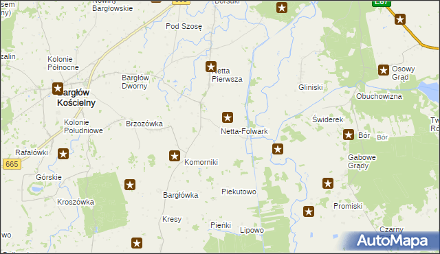 mapa Netta-Folwark, Netta-Folwark na mapie Targeo