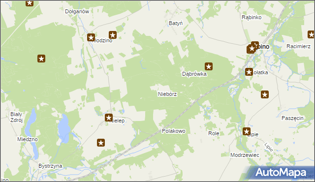 mapa Niebórz, Niebórz na mapie Targeo