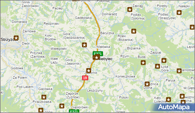 mapa Niebylec, Niebylec na mapie Targeo