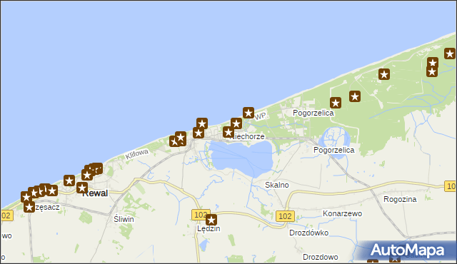 mapa Niechorze, Niechorze na mapie Targeo
