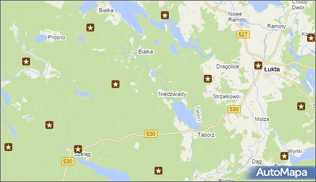 mapa Niedźwiady gmina Łukta, Niedźwiady gmina Łukta na mapie Targeo