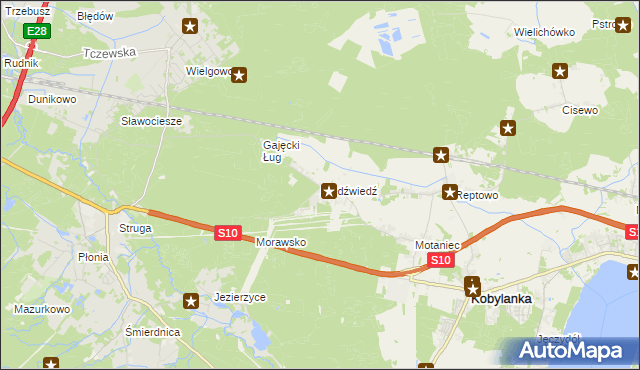 mapa Niedźwiedź gmina Kobylanka, Niedźwiedź gmina Kobylanka na mapie Targeo