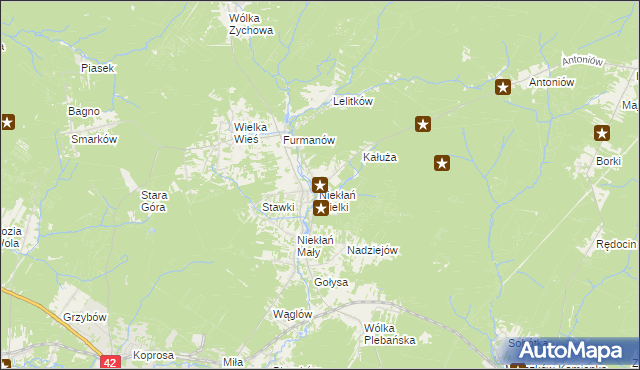 mapa Niekłań Wielki, Niekłań Wielki na mapie Targeo