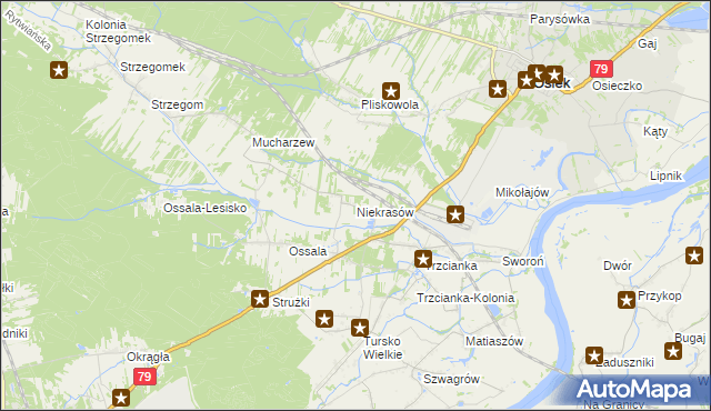 mapa Niekrasów, Niekrasów na mapie Targeo