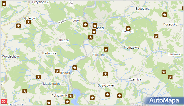 mapa Nielestno, Nielestno na mapie Targeo