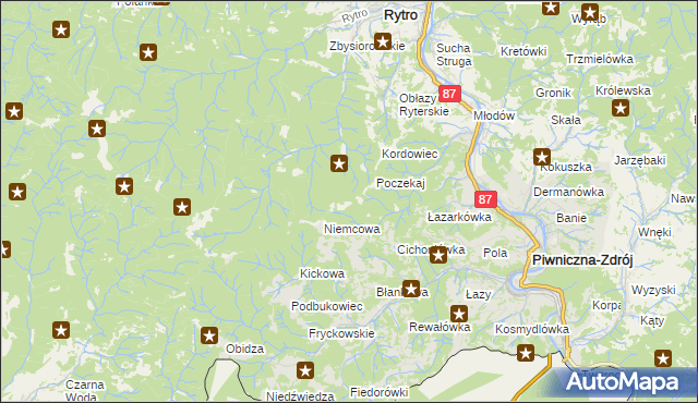 mapa Niemcowa, Niemcowa na mapie Targeo