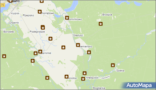 mapa Niemieńsko, Niemieńsko na mapie Targeo