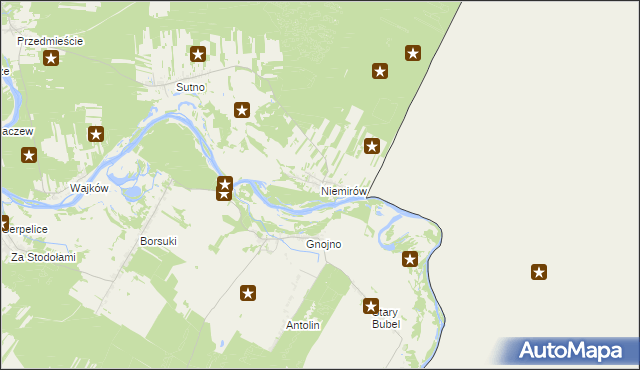 mapa Niemirów gmina Mielnik, Niemirów gmina Mielnik na mapie Targeo