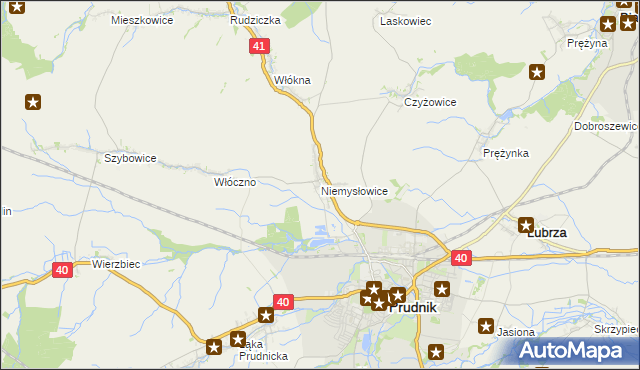 mapa Niemysłowice, Niemysłowice na mapie Targeo