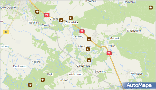 mapa Niestkowo, Niestkowo na mapie Targeo