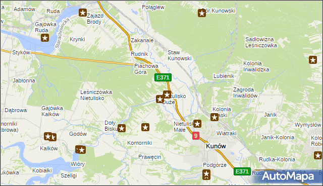 mapa Nietulisko Duże, Nietulisko Duże na mapie Targeo